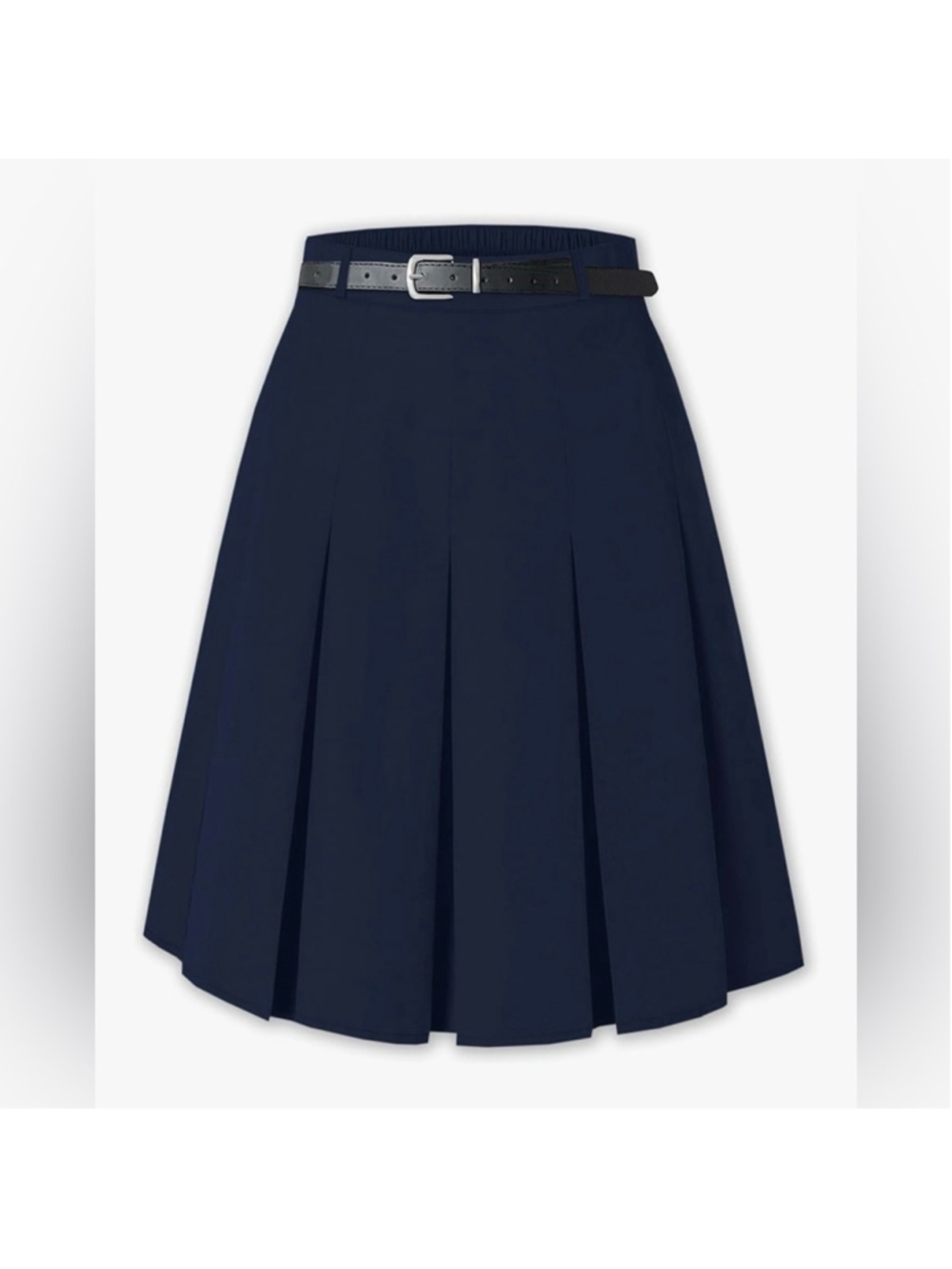 NEW Navy Blue SANGTREE Pleated Lined Elastic Skirt 16/18